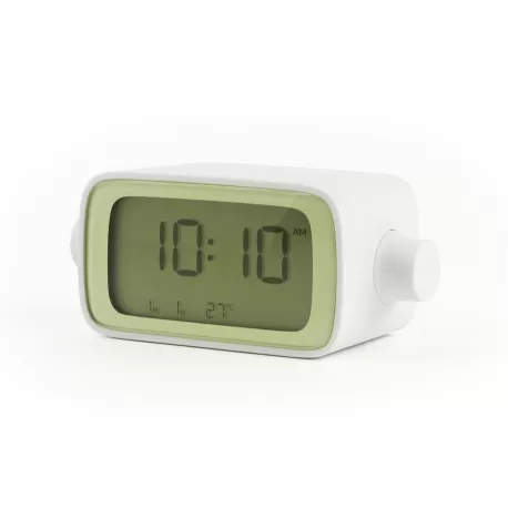 Dreamtime sveglia lcd retroillimunaziOne, Bianco/Verde - Lexon