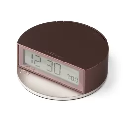 Fine sveglia schermo luMinoso Base rotonda, Bordeaux - Lexon