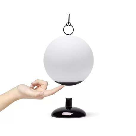 Cloche lampada a led ricaricabile, Cromo/Marmo - Lexon