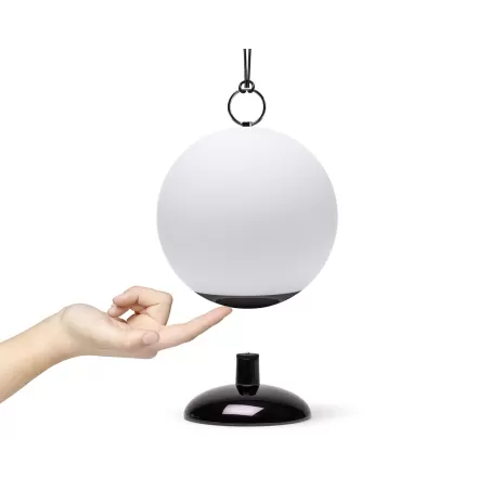 Cloche lampada a led ricaricabile, Cromo/Marmo - Lexon