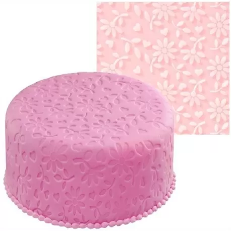 Tappeto decorato fiori 50x50 cm.