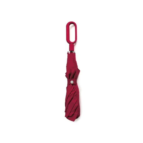 Mini Hook ombrello semi compatto impugnatura moschettone, Rosso - Lexon