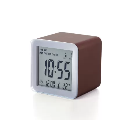 Cube sveglia lcd sensor, Marrone - Lexon