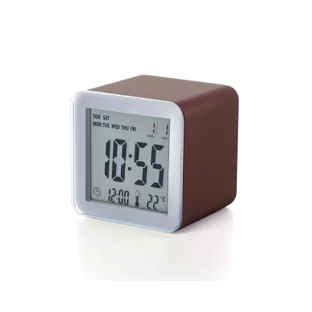 Cube sveglia lcd sensor, Marrone - Lexon