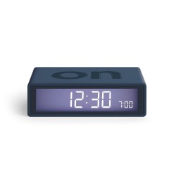 Flip deco orologio sveglia "on/off", Blu scuro - Lexon