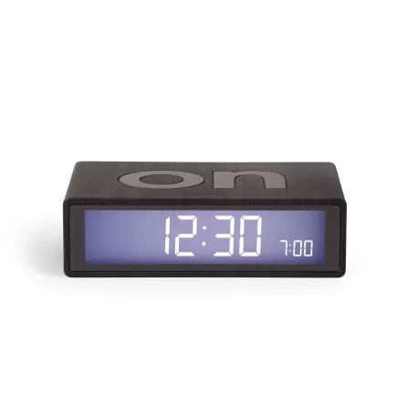 Flip marble & wood orologio sveglia "on/off", Legno scuro - Lexon