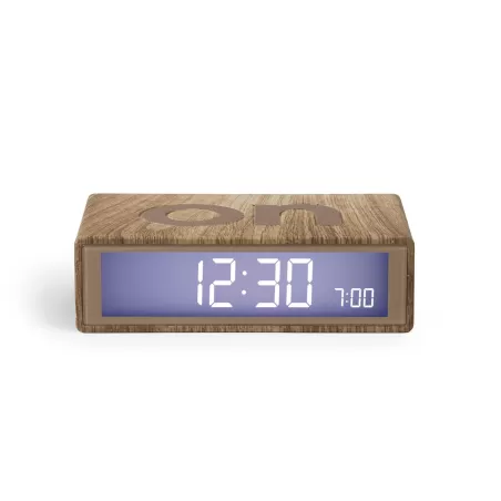 Flip marble & wood orologio sveglia "on/off", Legno chiaro - Lexon