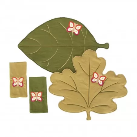 Set 2 tovagliette sagomate e tovaglioli, Autunno - Thun