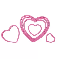 Tagliapasta Cuori In Plastica 6 Pezzi Da 3,5 A 10 Cm.