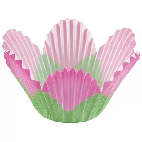 Pirottini Muffin Petalo Rosa 24 Pezzi Ø Cm. 5