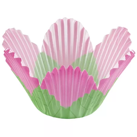 Pirottini Muffin Petalo Rosa 24 Pezzi Ø Cm. 5