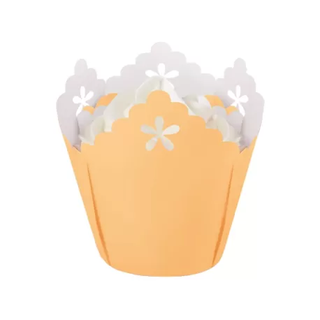 Pirottini Muffin Merletto Pesca 15 Pezzi Ø Cm. 5