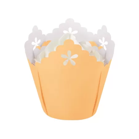 Pirottini Muffin Merletto Pesca 15 Pezzi Ø Cm. 5