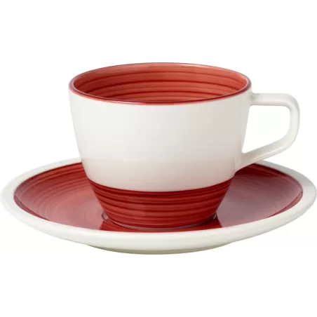 Manufacture rouge Tazza caffe con piatto 2 pezzi - Villeroy & Boch