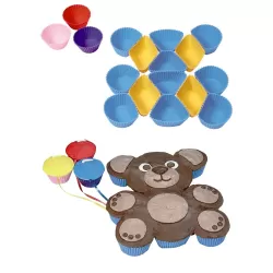 Muffin Silicone Torta/Puzzle Cuccioli 24 Pezzi