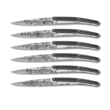 Set 6 coltelli da tavola Deejo Blossom Paperstone Specchio - Deejo