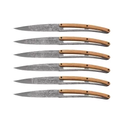 Set 6 coltelli da tavola Deejo Blossom Ulivo Titanio - Deejo