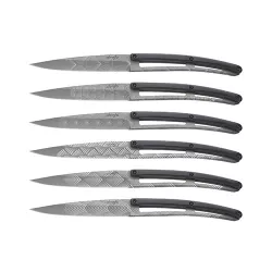 Set 6 coltelli da tavola Deejo Art Decò Paperstone Titanio - Deejo