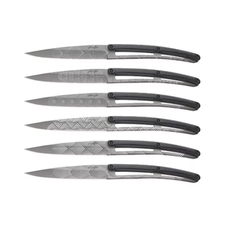 Set 6 coltelli da tavola Deejo Art Decò Paperstone Titanio - Deejo