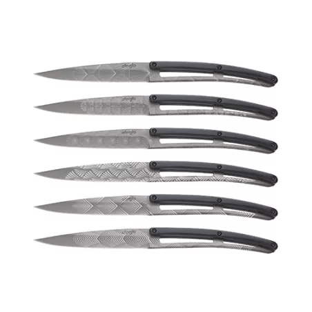 Set 6 coltelli da tavola Deejo Art Decò Paperstone Titanio - Deejo