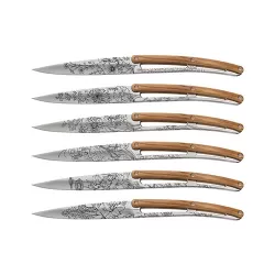 Set 6 coltelli da tavola Deejo Blossom Ulivo Specchio - Deejo