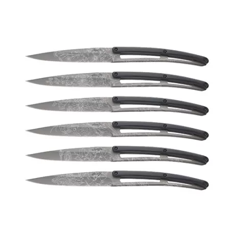 Set 6 coltelli da tavola Deejo Blossom Paperstone Titanio - Deejo