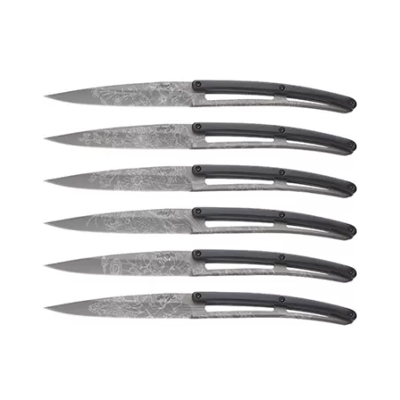 Set 6 coltelli da tavola Deejo Blossom Paperstone Titanio - Deejo