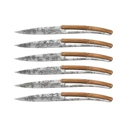 Set 6 coltelli da tavola Deejo Toile De Jouy Ulivo Specchio - Deejo