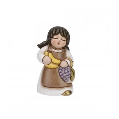 Donna con frutta presepe classico, bianco - Thun