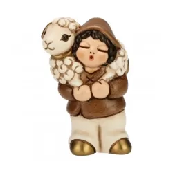 Pastore con pecora presepe classico, bianco - Thun