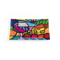 Vassoio rettangolare vetro "Wine & Cheese" - Romero Britto