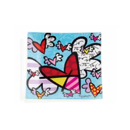 Vassoietto quadrato vetro "Flyng Heart" - Romero Britto