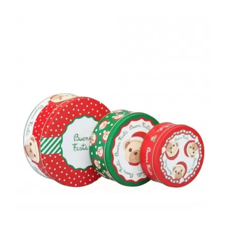 Set 3 scatole tonde in latta Storie di Natale - Thun