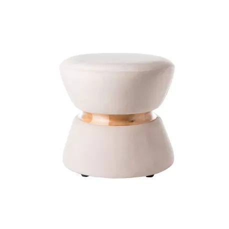 Pouf beige Cm. 40x39 h. - L'oca Nera