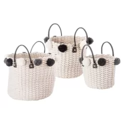 Cesto intrecciato con manici - piccolo Cm. 15x40x34 h. - L'oca Nera