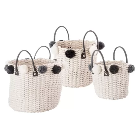 Cesto intrecciato con manici - piccolo Cm. 15x40x34 h. - L'oca Nera