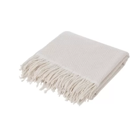 Plaid spinato beige Cm. 130x180 - L'oca Nera