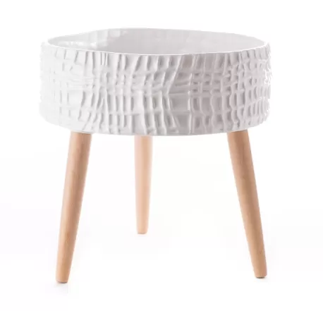 Cache-pot alto bianco Cm. 38x39 h. - L'oca Nera