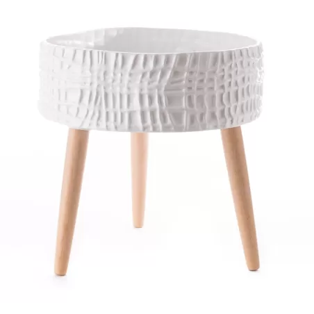 Cache-pot alto bianco Cm. 38x39 h. - L'oca Nera