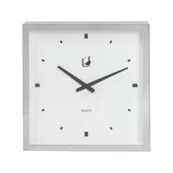Orologio da parete cromo Cm. 40x40x7,5 - L'oca Nera