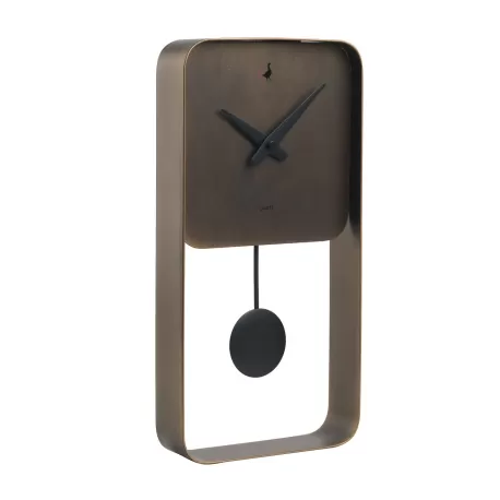 Orologio pendolo quadrato bronzo Cm. 40x20x5,5 - L'oca Nera
