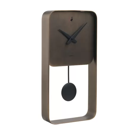 Orologio pendolo quadrato bronzo Cm. 40x20x5,5 - L'oca Nera