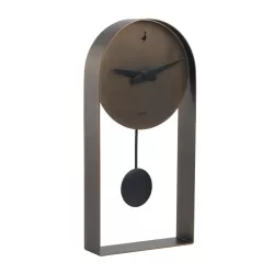 Orologio pendolo tondo bronzo Cm. 40x20x5,5 - L'oca Nera