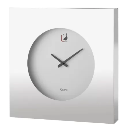Orologio da parete cromo Cm. 45,5x45,5x5 - L'oca Nera