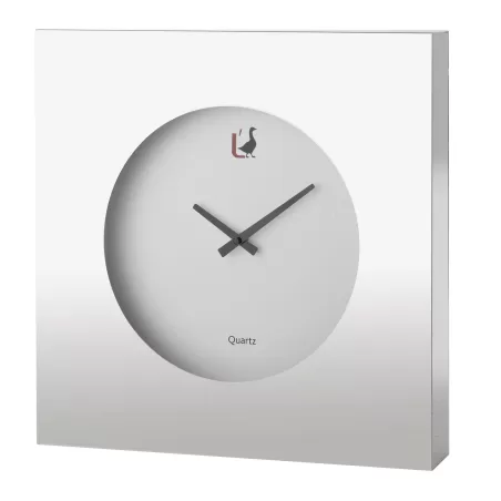 Orologio da parete cromo Cm. 45,5x45,5x5 - L'oca Nera