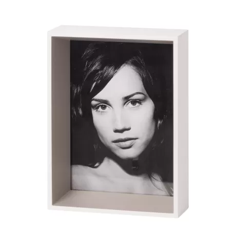 Cornice rettangolare media bianco Cm. 19,8x14,8x5 (13x18) - L'oca Nera