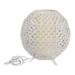 Lampada midollino bianco Cm. 39x41,5 h. - L'oca Nera