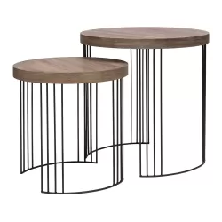 Tavolino tondo grande - naturale Cm. 55x55 h. - L'oca Nera