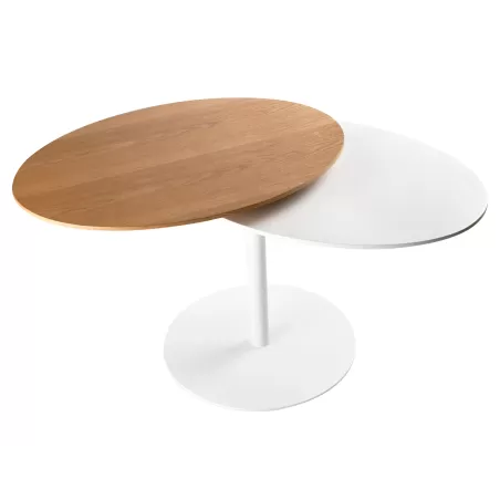 Tavolino ovale girevole Cm. 87x40x48h (60x40x48h) - L'oca Nera