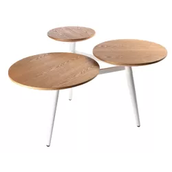 Tavolino 3 piani Cm. 85x80x52h (46 40 30) - L'oca Nera